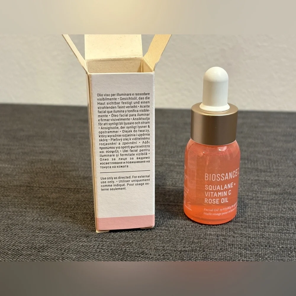 Biossance Squalane + Vitamin C Rose Oil Travel Size New in Box